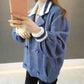 Autumn and Winter Fashion Jacket Short Lazy Style Long-sleeved Sweater Lapel Coat Women
