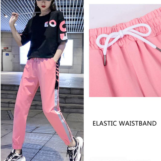 Fashionable Korean Style Loose Casual Joggers Women Baggy Sweatpant Loose Harem Pants Women High Wasit Sport Trousers