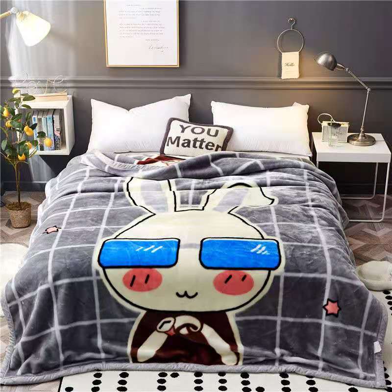 Blanket Quilt Thicken Warm Winter Double Single Double Cover Blanket Sheet Coral Fleece Blanket Warm Breathable Thicken Blanket