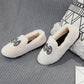 Winter Shoes Women Plus Velvet Flat-bottomed Fur Shoes Soft-soled All-match Moccasin Shoes Warm Women's Cotton Shoes