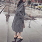 Fashion Plaid Coat Ladies Loose Long Woolen Coats Winter Trench Single Breasted Overcoat