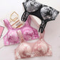 Women Sexy Wireless Underwear Gathered Anti-glare Side Thinning Mold Cup Three Rows Four Button Women's Bra Gloosy Breathable Plus Size Simple Bra