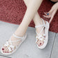 Summer Women's Bohemian Sandals Non-slip Slope Heel Korean Casual Sandals All-match Handmade Beaded Flat Sandals