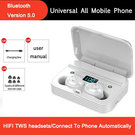 Waterproof 5.0 Earphones Bluetooth Mini HIFI TWS Earbuds Wireless Headphones Noise Reduction Headset