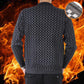 Men's Winter Warm Thick Sweater Round Neck Pullover Plaid Sweater