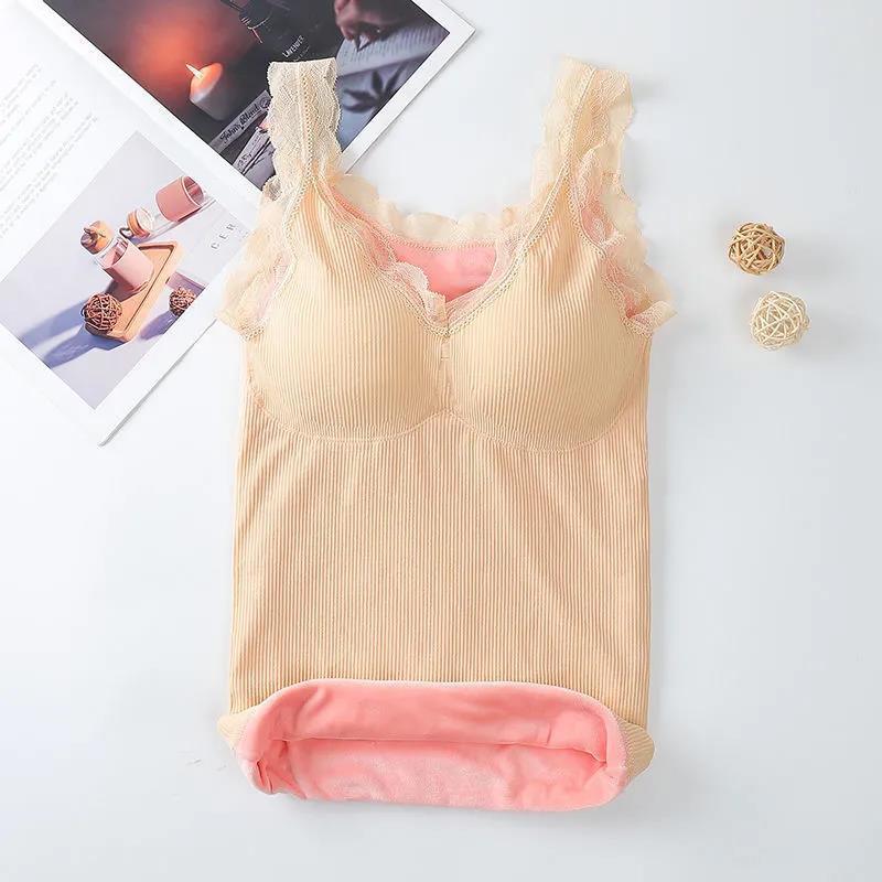 Thermal Underwear Women Plus Velvet Thickening Winter Outer Wear Sexy All-match High-end Vest Women All-in-one Slim Bottoming Shirt