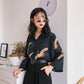 Vintage Kimono Style Japanese Cranes Classical Art Front and Back Printed Flare Sleeves Shirt Blouse Soft Wrinkle Free Cute Tunic For Her