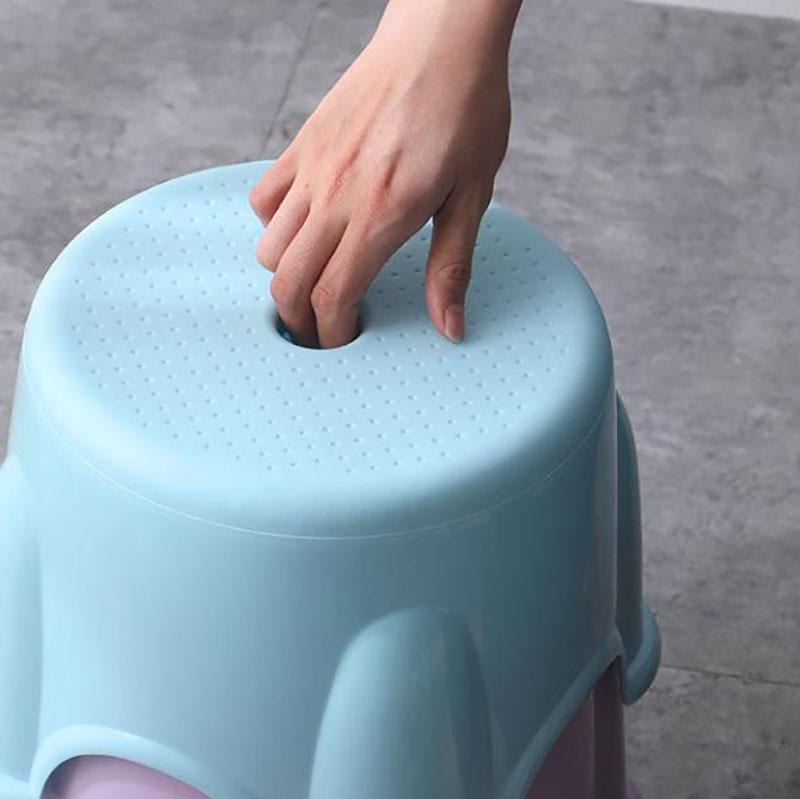 Lightweight Plastic Stool Household Thickened Round Bench Shoe Change Seat Portable Low Stool Stackable