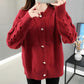 Autumn and Winter Cardigan Casual Jacket Fashion Knit Solid Color Sweater Loose-fitting Ladies Jacket