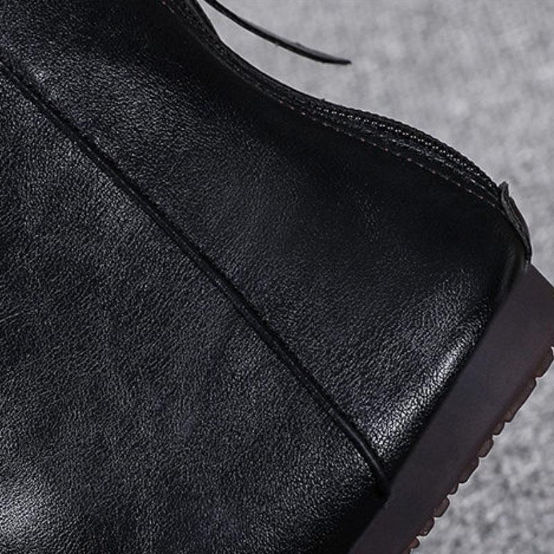 Martin Boots Women's All-match Flat-bottomed Plus Velvet Cotton Shoes Winter Boots Warm and Thick