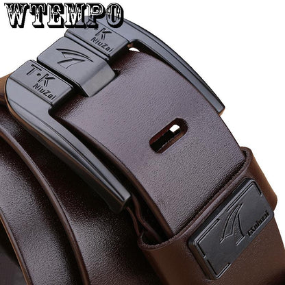 Genuine Leather Belts for Men Brand Male Pin Buckle Jeans Cowboy Belt High Quality Leather Belt