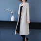 Women's Long Casual Knitted Cardigan Coats Spring and Autumn Large Size Solid Color Loose Hooded Knitted Coats
