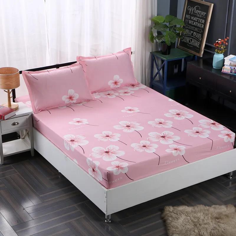 Mattress Cover Printed Non-slip Fit Sheet Queen Size Bed Mattress Cover Dust Cover