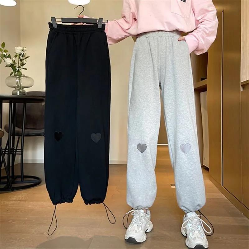 Spring and Summer Korean Style High-waist Drape Loose Loose Casual Trousers Thin Wide-leg Straight Sports Pants Student Girl Trend