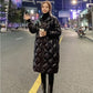 Down Jacket Women Parkas Coat Mid Long Padded Jackets Black Fashion Outwear Thick Warm Winter Coats Plus Size Loose Winter Coats