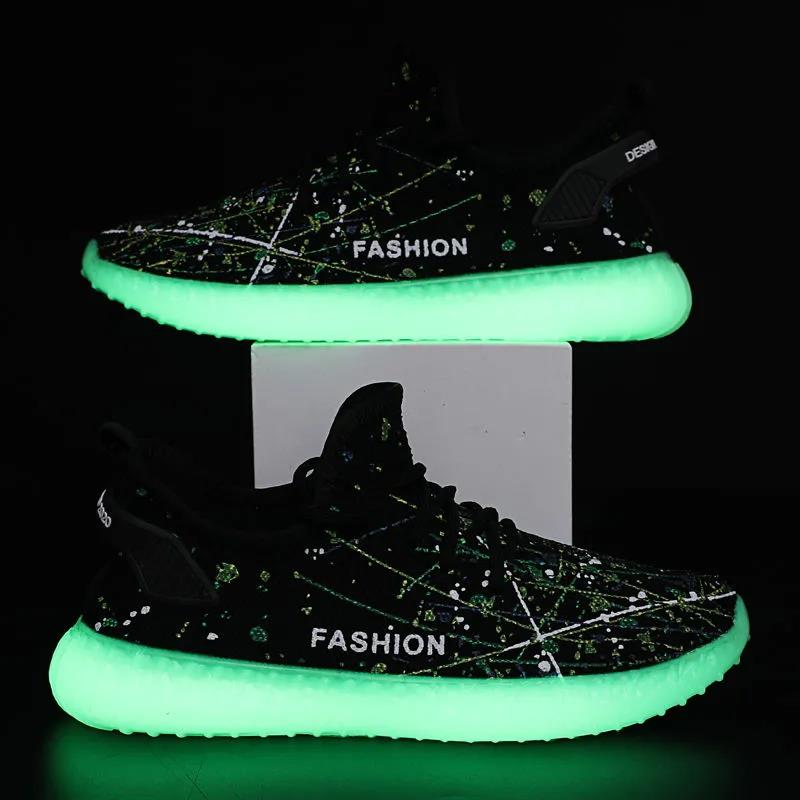 Luminous Gypsophila Men's Fluorescent Shoes Students' Leisure Sports Breathable Running Net Shoes