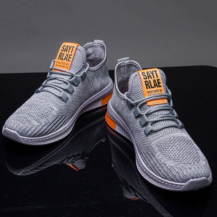 Men's Spring Autumn Large Size Solid Color Lightweight Soft Sole Flat Sports Shoes Breathable Sneakers