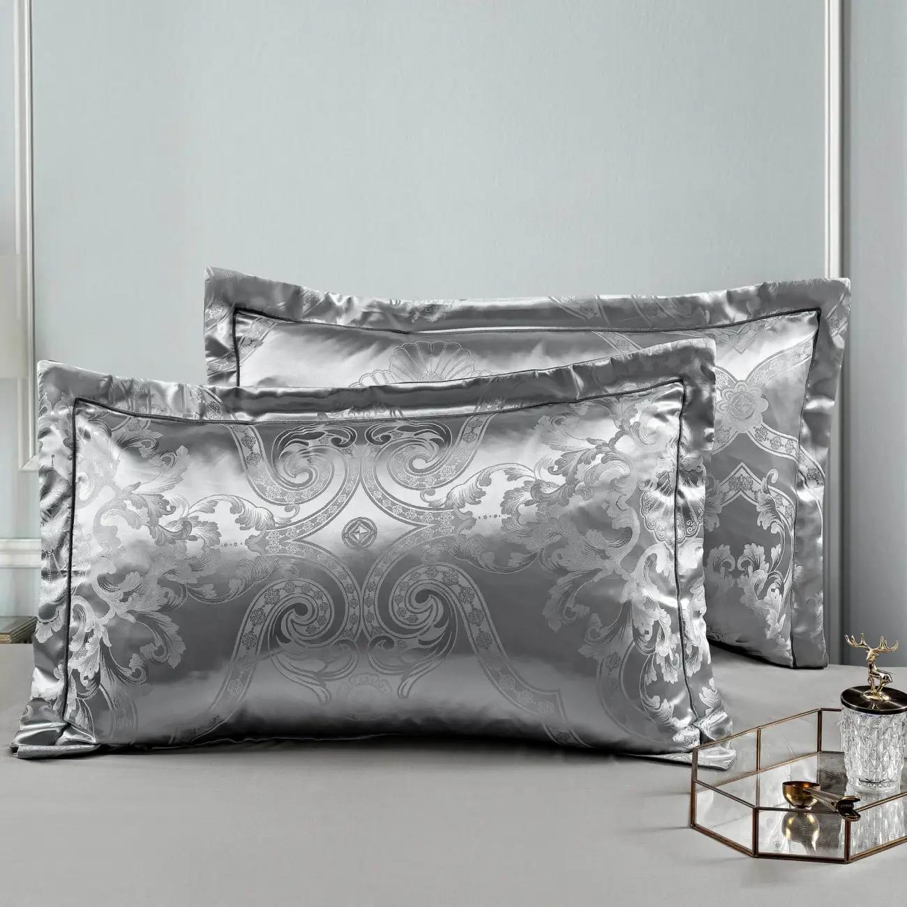 Pure Cotton Solid Color Jacquard Pillowcase Pair Pack Adult Bedroom Pillowcase 48x74cm