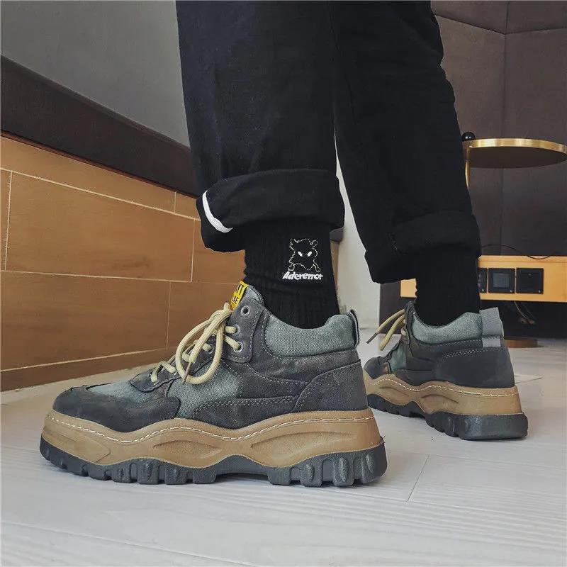 Men's Shoes Trendy Shoes Spring and Autumn Daddy Shoes Men's Summer Korean Version All-match Thick-soled High-rise Sneakers Men