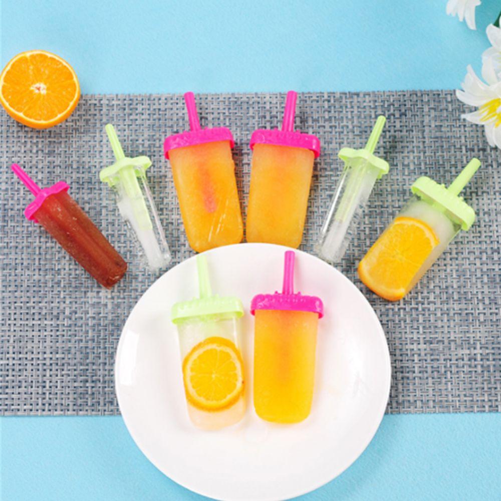 6/12pcs DIY Ice Cream Popsicle Mould +Silicone Tray Dessert Summer Icebox Lolly Mould