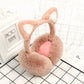 Women's Cute Cat Ears Foldable Earmuffs Korean Style Plush Ear Muffs Thickened Cold-proof Cartoon Earflap Winter Plush Ear Pad Cover Ear Protection
