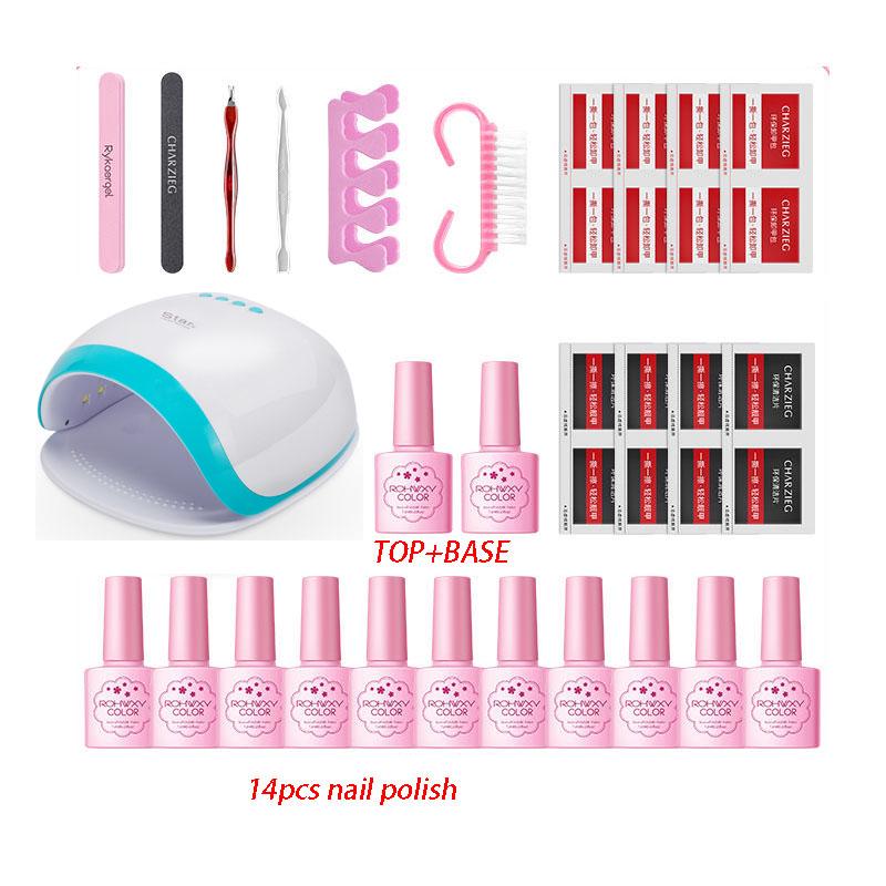 60W UV LED Lamp Dryer set Nail Gel Polish Kit Manicure Set Gel Nail Polish Nail art Tools Nail Set