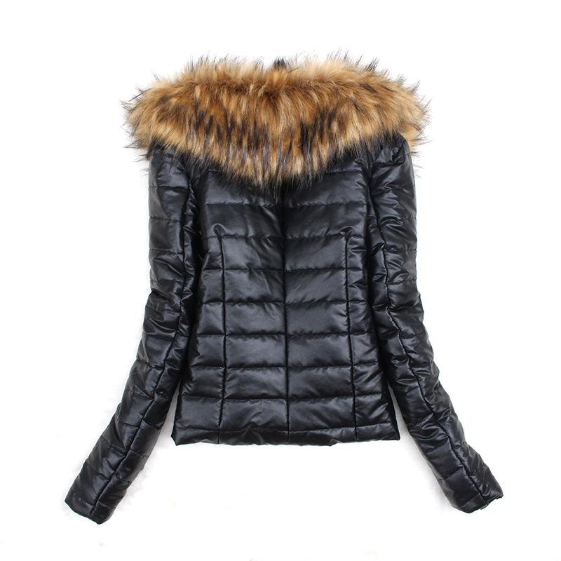 Faux Fur Jacket Short Fox Fur Fur All-in-one Women's Leather Jacket Plus Cotton To Keep Warm Slim Fur Short Jacket
