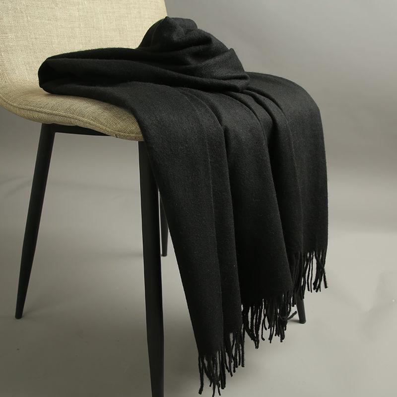 Pure Cashmere Scarves with Tassel Soft Warm Lady Girls Wraps Long Scarf Female Shawl Men Scarf