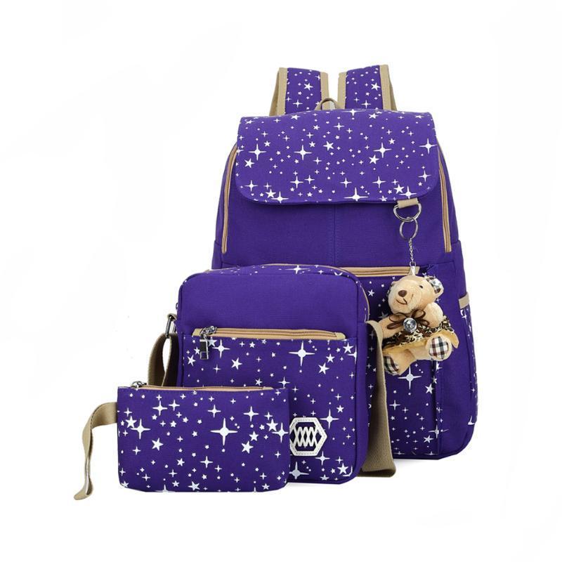 Canvas Shoulder School Bag Backpack Travel Satchel Rucksack Handbag