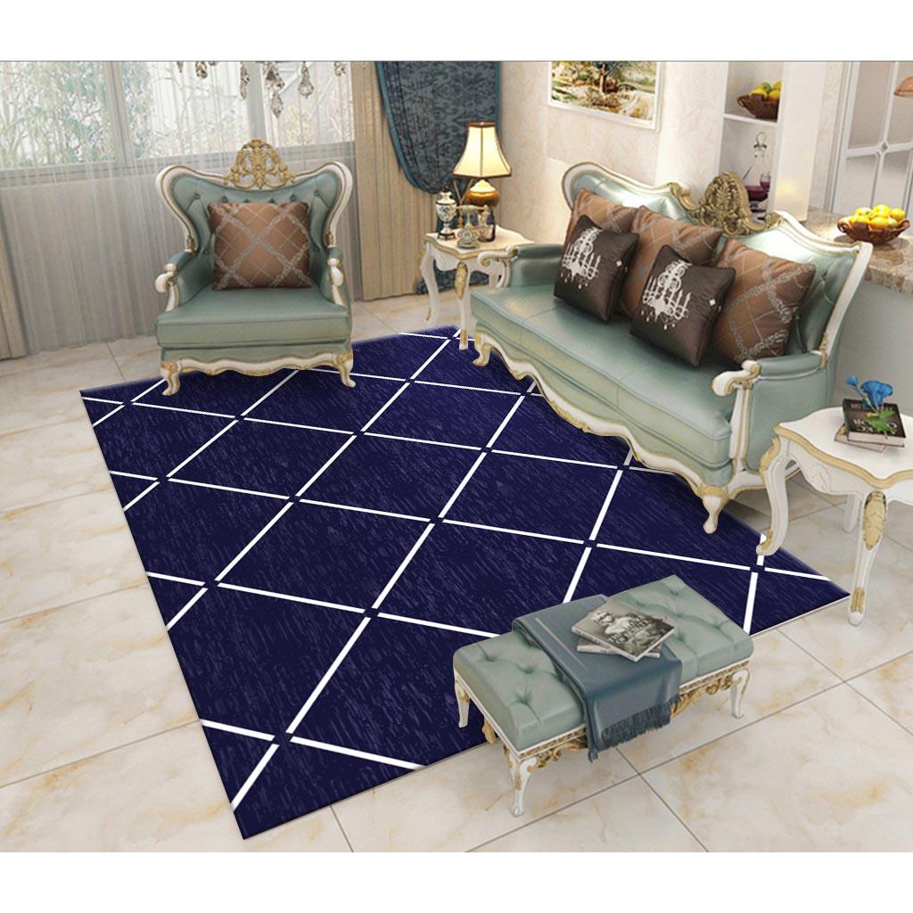 Modern dark blue square Geometric Carpets Bedside Blanket Area Rug Study Room Rugs Floor Home Decor