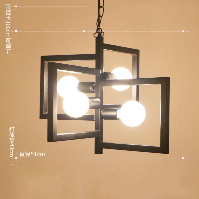 Simple Glass Pendant Lamp Hallow Wrought Iron Lamp Retro Living Room Restaurant Bar Pendant Light