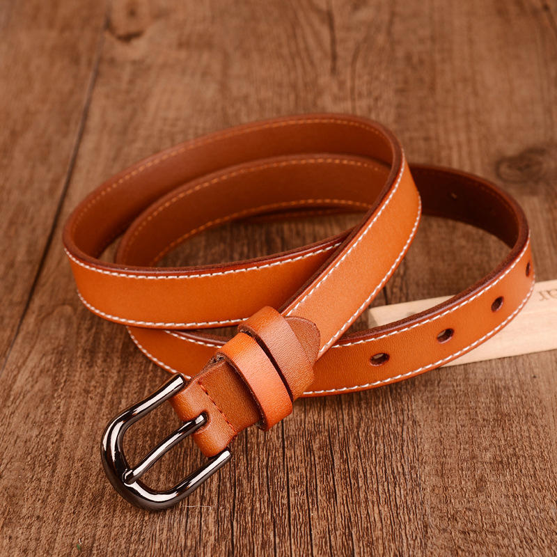 Belt Ladies Thin Waist Retro Belt Casual Jeans Belt Pure Color Simple