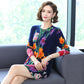 Autumn and Winter Print Pullover Sweater Mid-length Sweater Dress Plus Size Long-sleeved Knitted Skirt