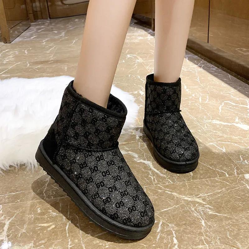 Snow Boots Women Winter Short Boots Plus Velvet Padded Non-slip Bread Cotton Shoes