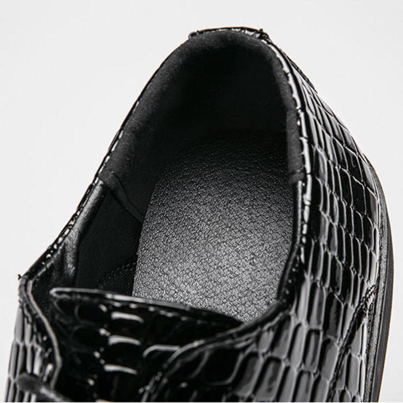 Men's Shoes Alligator British Pointed Men's High Heeled Shoes Personality Heightening Shoes Hair Stylist European Men's Shoes