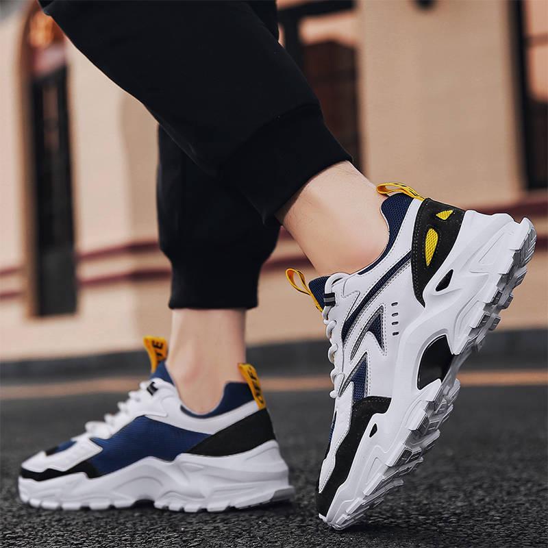Clunky Shoes for Men Lace Up Thick Sneakers Increase High Anti-slip Casual Sports Shoes for Lovers