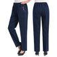 Flower Embroidered Jeans Women's Spring and Autumn Large Size Elastic Denim Pants Casual Trousers High Waist Straight Loose Denim Pants