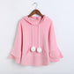 Spring and Autumn Cotton Sweater Hooded Thick Top Loose Bf Cape Bat Shirt