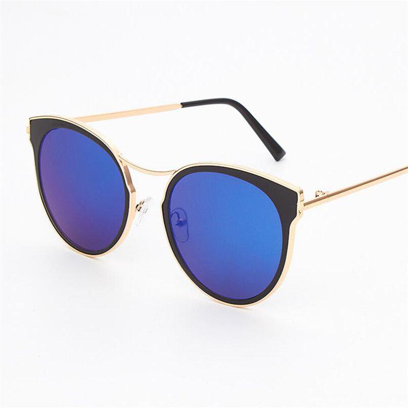 WTEMPO Summer Fashion Metal Big Frame Women Sunglasses   Colorful Lens Oversize Sunglasses Ladies