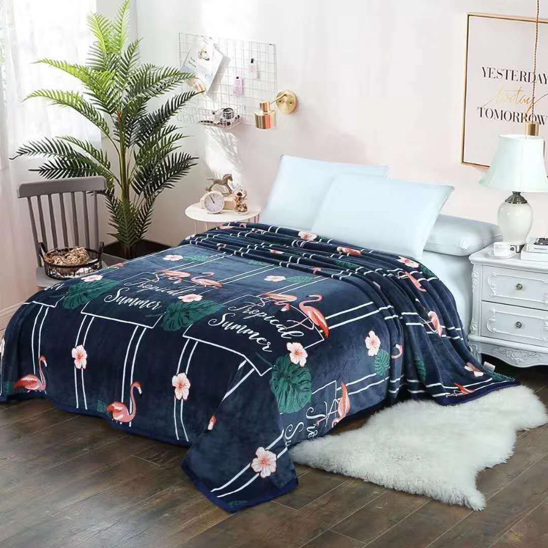 Coral Fleece Blanket Flannel Blanket Sheets Plus Fleece Single Double Dormitory Office Air Conditioning Blanket Soft Thin Blanket