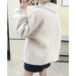 Women's Lamb Wool Coat Horns Buckle Sheared Wool Winter Korean Style Thick Square Collar Not Shed Hair Lapel Casual Loose Grain fleece Jacket Coat