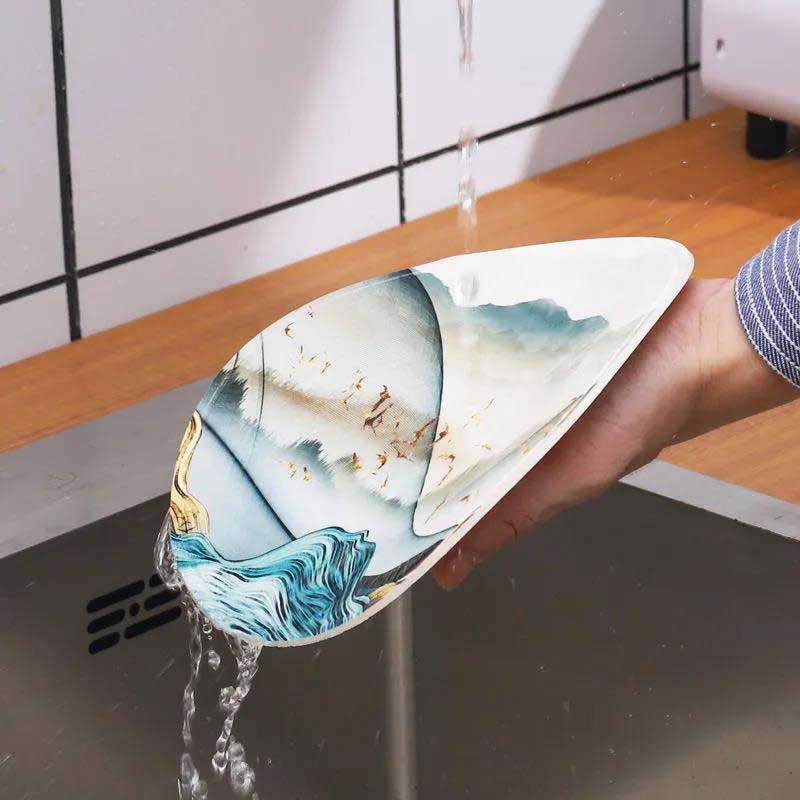 4pc PVC Rubber Coaster Anti-scalding Table Mat Kitchen Pot Mat Round Bowl Mat Dish Mat Non-slip