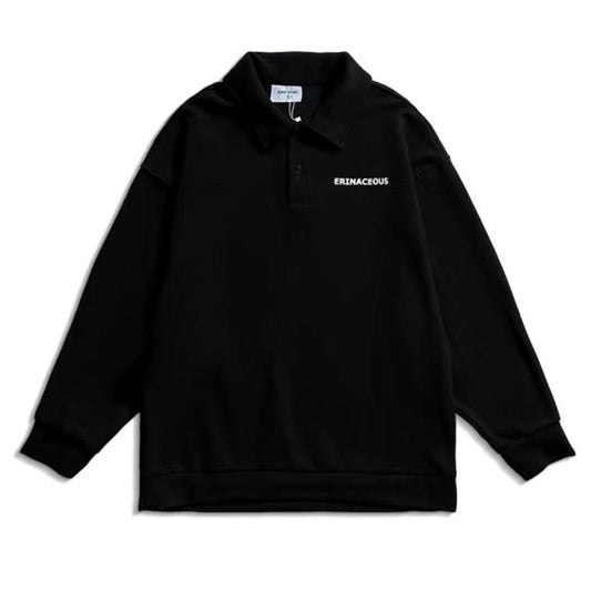 Male Lapel Sweater Loose POLO Wild Trend Spring  Handsome Waff INS Comfortable and Warm Breathable Cotton Hoodie