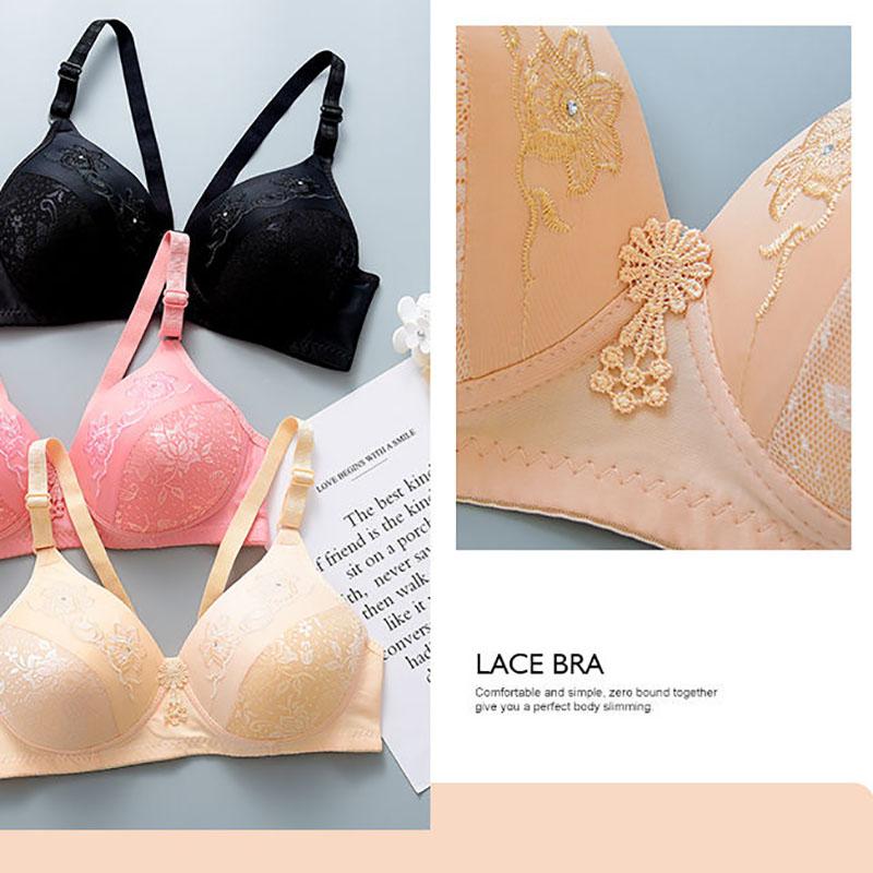 Rims Gather Sexy Comfortable Breathable Bra Ladies Small Chest Jacquard Bra Thin Underwear