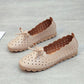 Women Flats Shoes Cut Out Leather Breathable Casual Driving Flat Women Boat Shoes Ladies