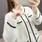 Winter Knit Sweaters for Women Solid Color Long Sleeved Buttons Loose Pullovers Turtleneck Warm Irregular Hem Tops