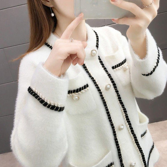 Winter Knit Sweaters for Women Solid Color Long Sleeved Buttons Loose Pullovers Turtleneck Warm Irregular Hem Tops