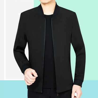 Men's Spring Autumn Jacket Solid Slim Fit Business Jackets Casual Thin Long Sleeves Gentleman High Quality Zipper Outfit Male Casual Outdoor Costume