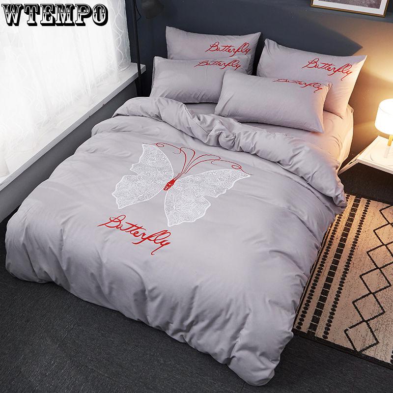 4pcs Bedding Set Super King Size Duvet Cover Adult Bed Sheet Polyester  Bedclothes