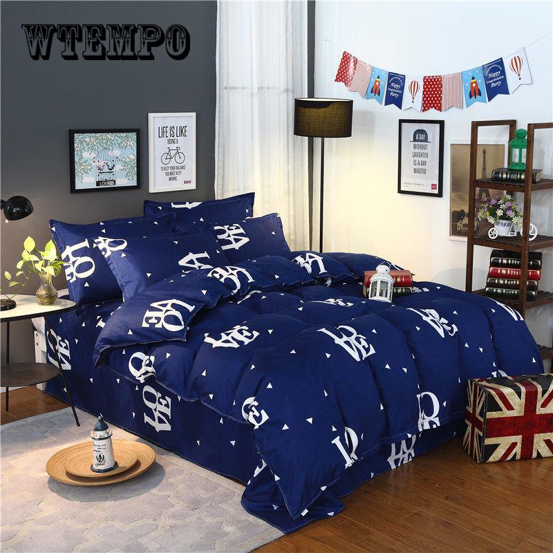 Bedding Set Best Wishes Duvet Cover Double Bed Flat Sheet Adult Bedspread Fashion Bed Linen